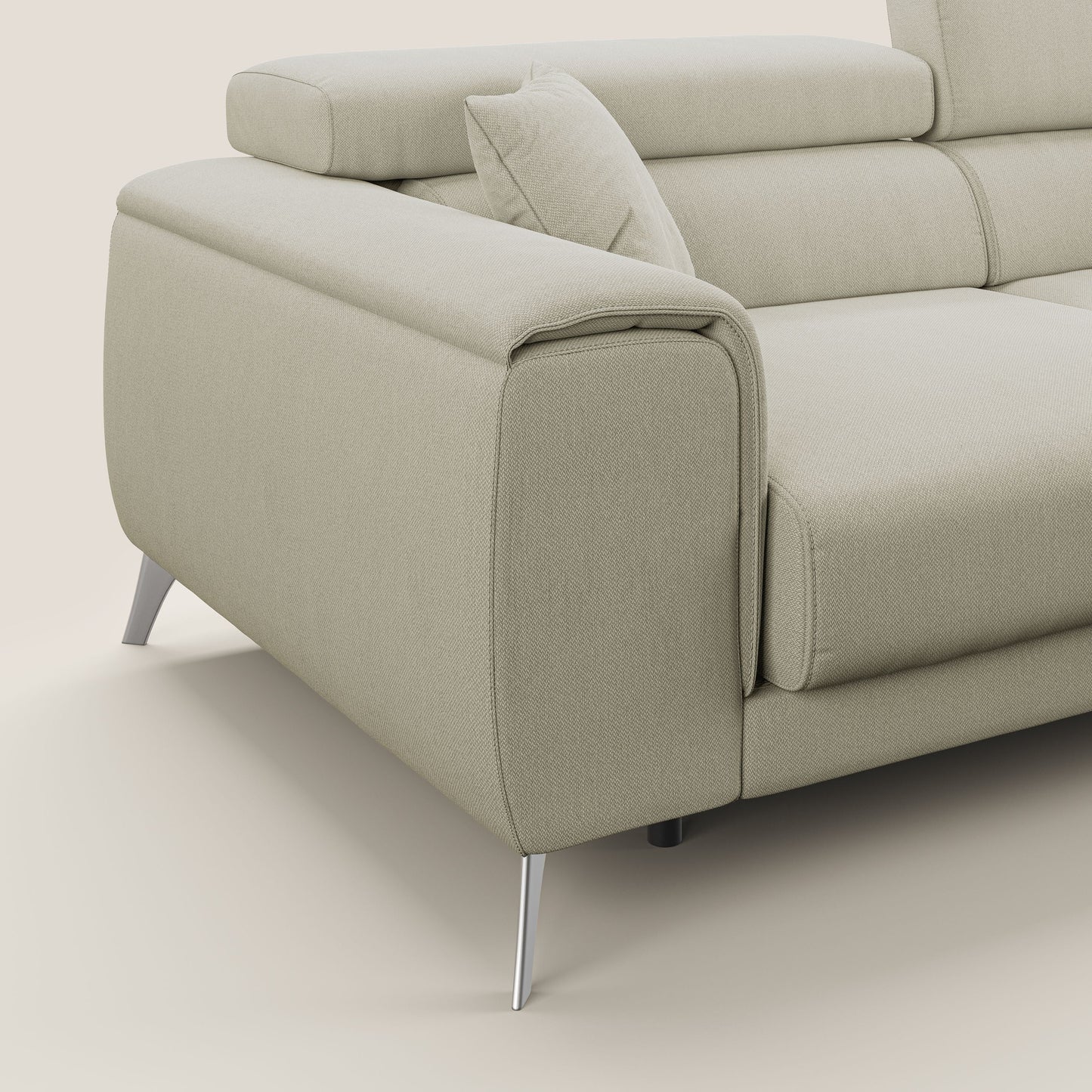 Fusion divano con sedute allungabili in tessuto smacchiabile T05 panna