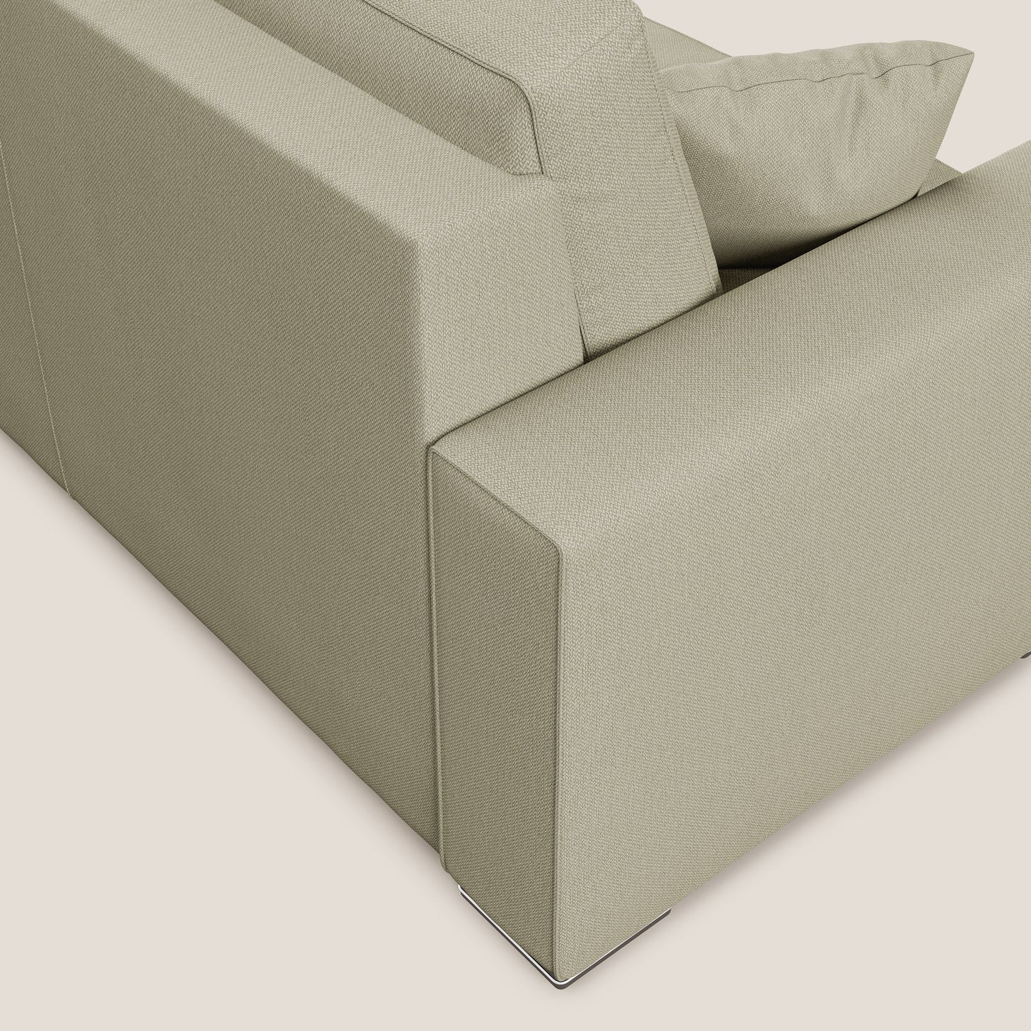 Dream Divano letto moderno dai morbidi cuscini in tessuto smacchiabile T05 panna