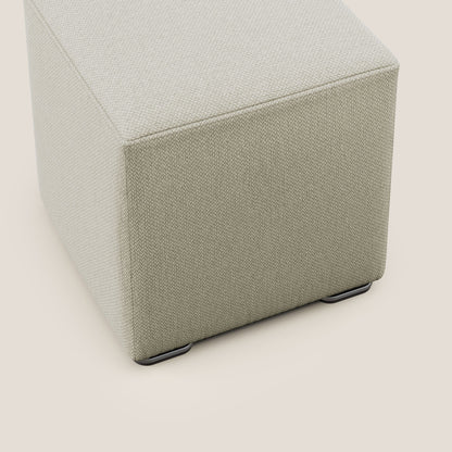 Pouf cubo in tessuto morbido smacchiabile T05 beige