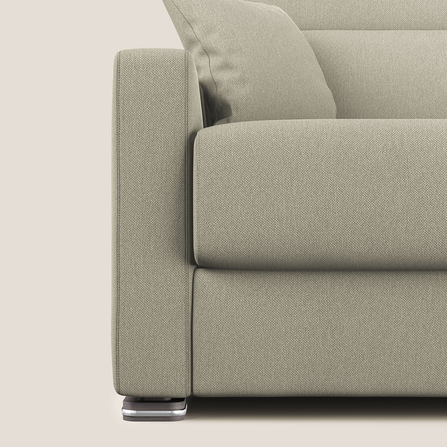 Divano letto matrimoniale Amber in tessuto smacchiabile T05 panna 