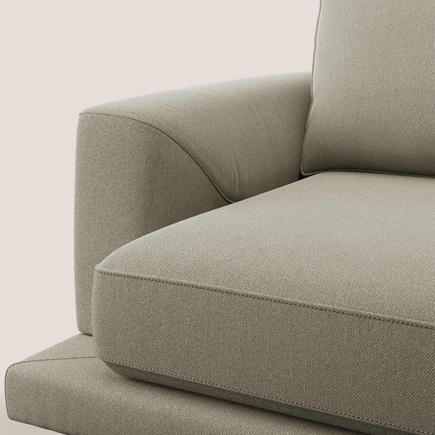 Dorian poltrona moderna in tessuto smacchiabile T05 panna