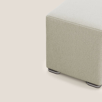 Pouf cubo in tessuto morbido smacchiabile T05 beige