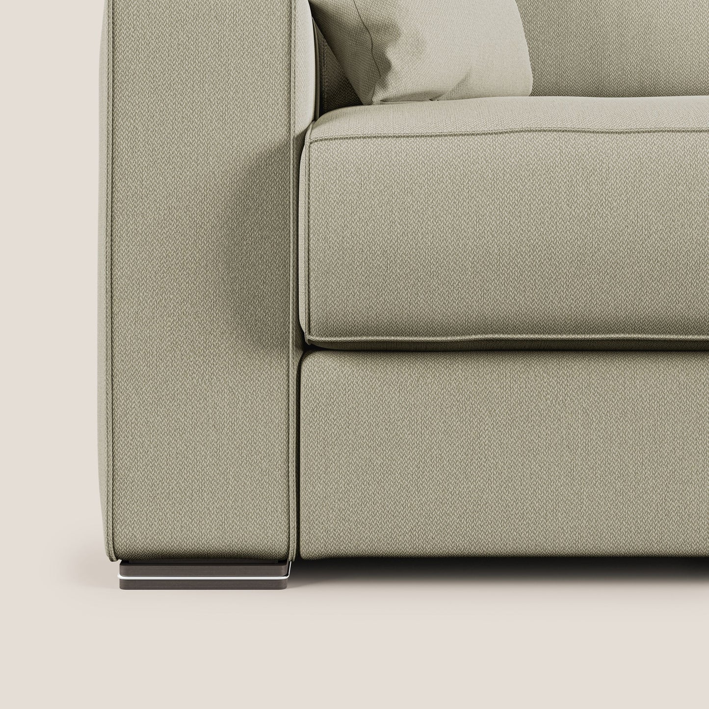 Dream Divano letto moderno dai morbidi cuscini in tessuto smacchiabile T05 panna