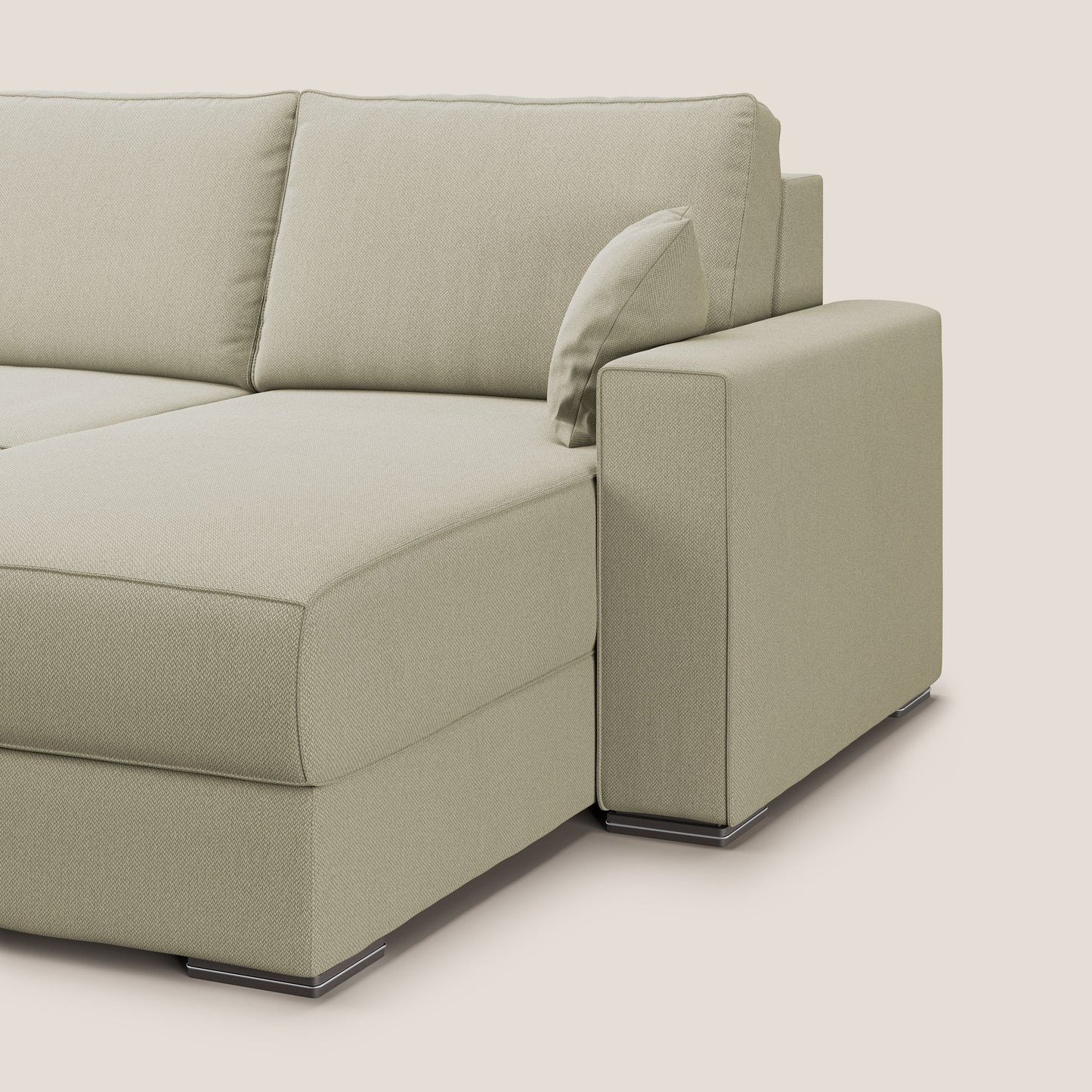 Dream Divano letto angolare in tessuto smacchiabile T05 panna 