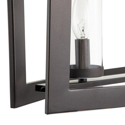 5-Light Mid-Century Modern Industrial Linear Kitchen Island Pendant Vintage Rectangle Glass Chandelier