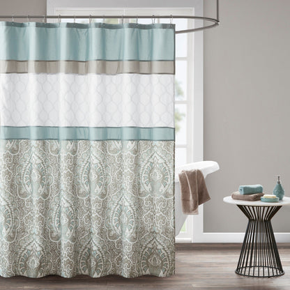 510 Design Josefina Printed and Embroidered Shower Curtain