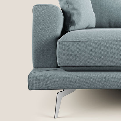 Dorian divano moderno angolare con penisola in tessuto morbido antimacchia T05 carta da zucchero