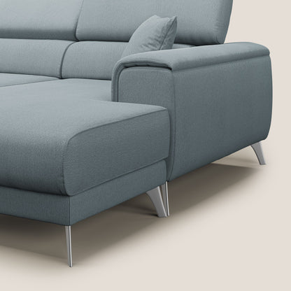 Fusion Divano angolare con sedute scorrevoli in tessuto morbido smacchiabile T05 carta da zucchero