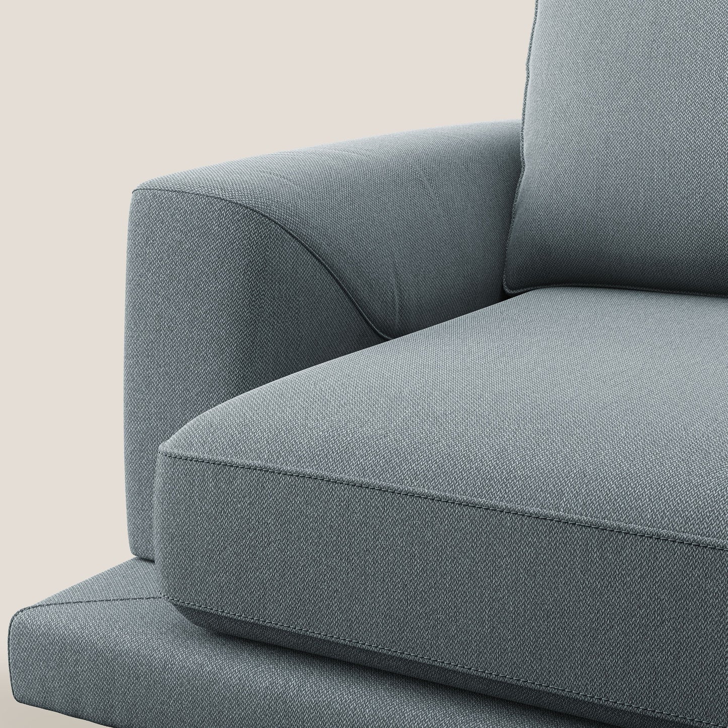 Dorian poltrona moderna in tessuto smacchiabile T05 carta da zucchero