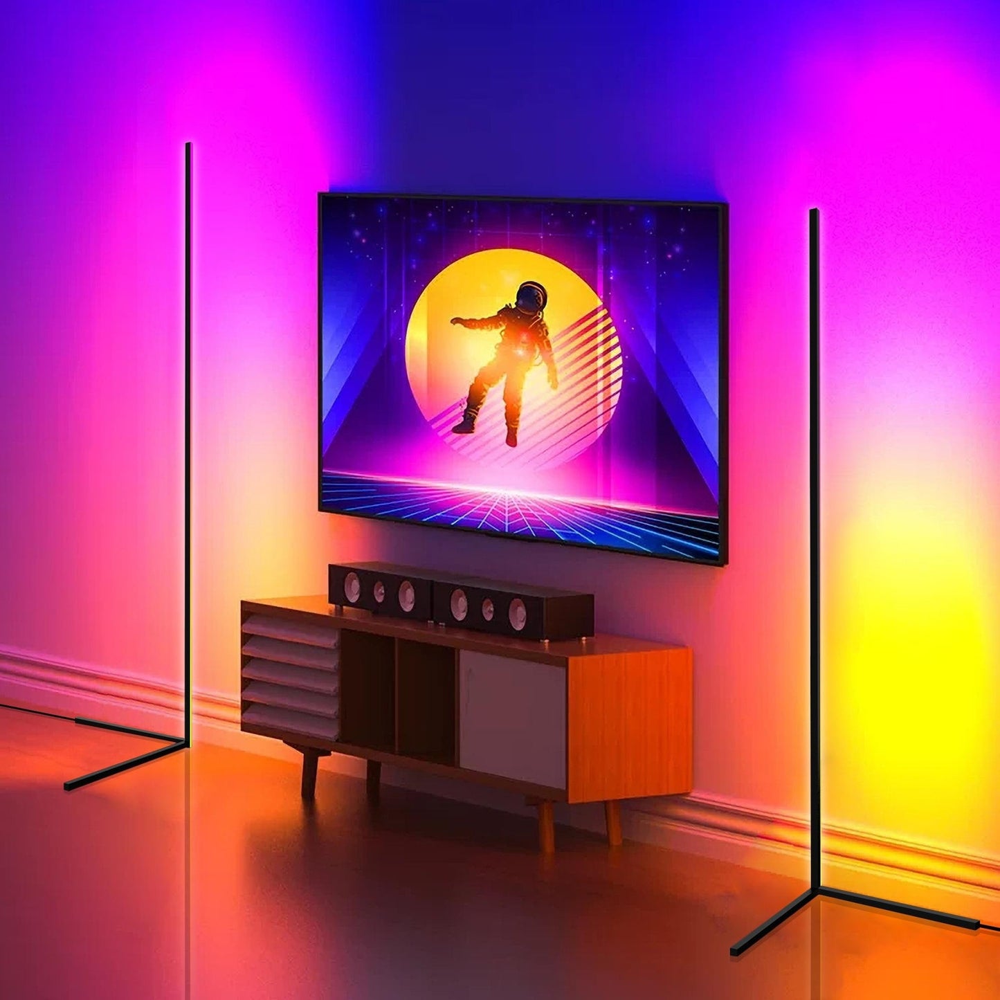 55 RGB Metal Corner Lamp Minimalist LED Floor Lamp