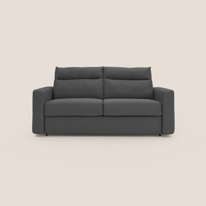 Cupido Divano letto materasso H18 cm e schienale alto in tessuto impermeabile simil cotone T13 antracite