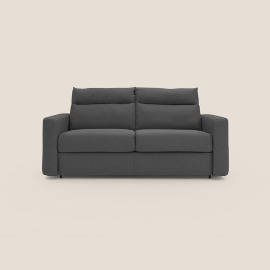 Cupido Divano letto materasso H18 cm e schienale alto in tessuto impermeabile simil cotone T13 antracite