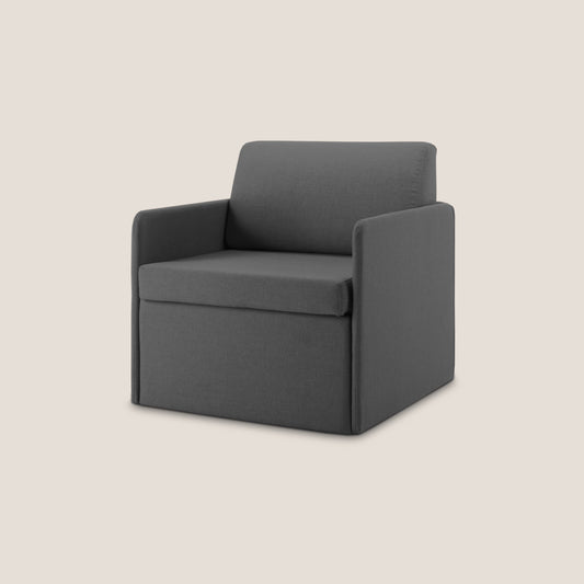 DAG Poltrona letto singolo salvaspazio in TESSUTO impermeabile T13 antracite