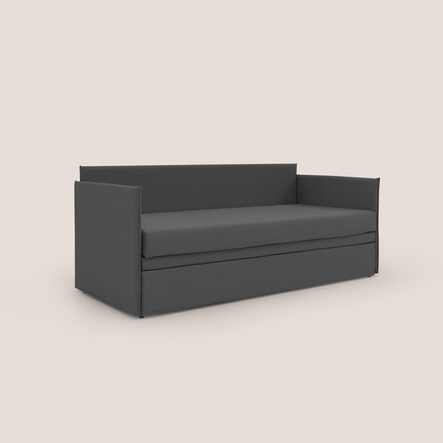 Brenta Divano duplex con doppio letto in tessuto simil cotone impermeabile T13 antracite 