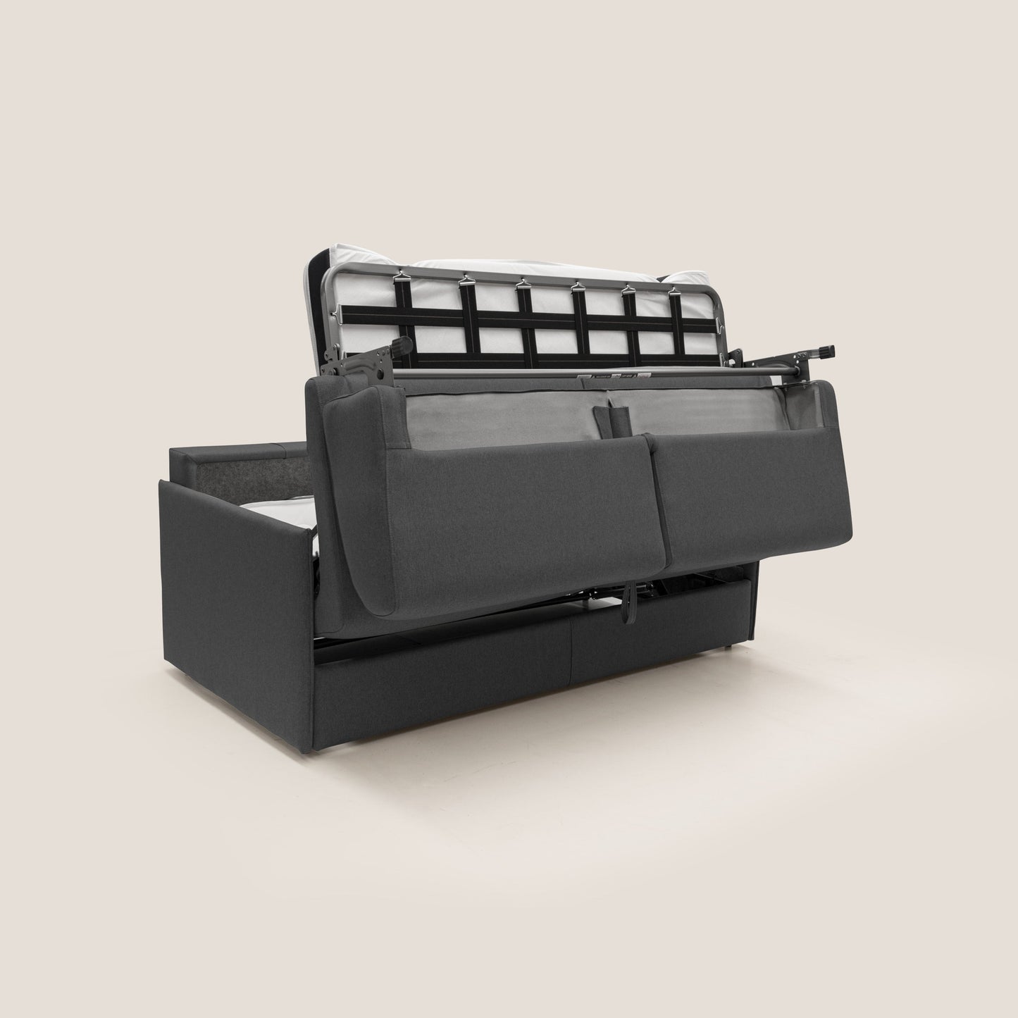 Evans Divano letto 149 cm (mat. 120x197 cm) MATERASSO H18 cm in tessuto impermeabile T13 antracite