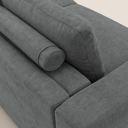 Freia Divano letto minimal materasso h15 cm con morbidi schienali in tessuto impermeabile T14 grigio