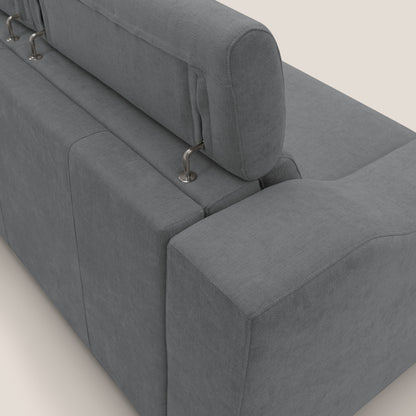 Bomber divano letto matrimoniale con poggiatesta in tessuto impermeabile T14 grigio 