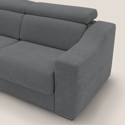 Bomber divano letto matrimoniale con poggiatesta in tessuto impermeabile T14 grigio 