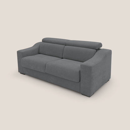 Bomber divano letto matrimoniale con poggiatesta in tessuto impermeabile T14 grigio 