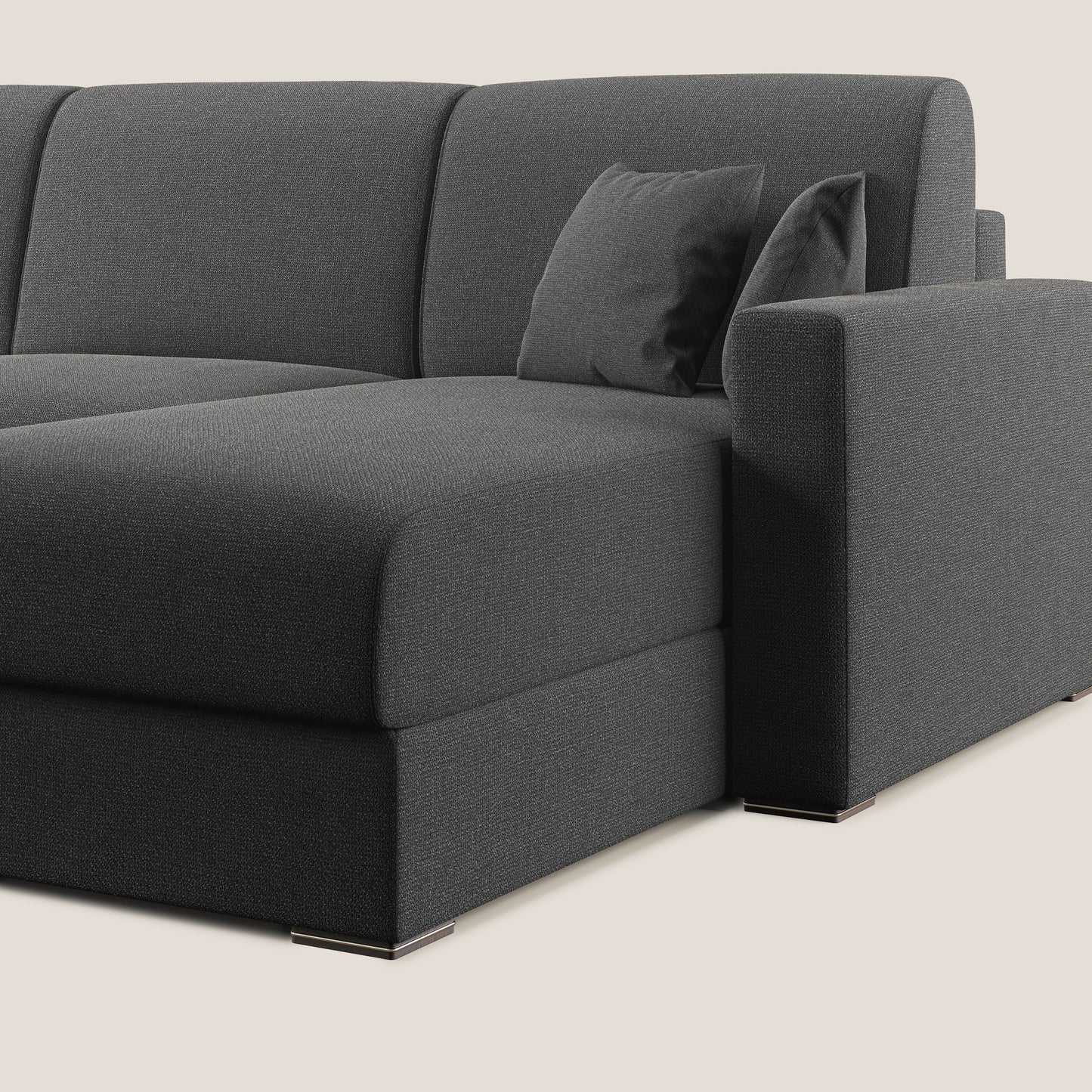 Best Divano letto angolare con penisola in tessuto smacchiabile QuickClean T08 antracite