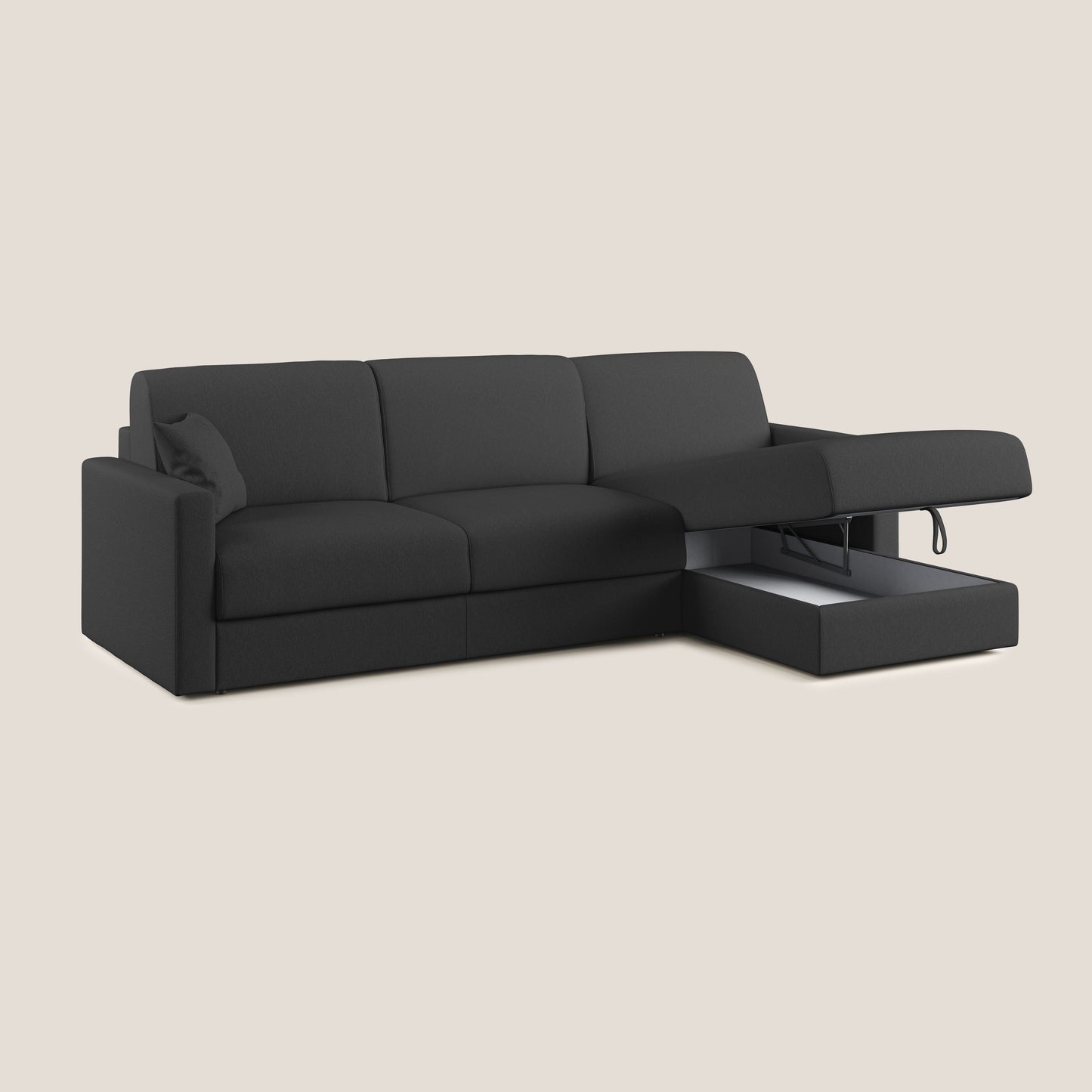 Chris Divano letto angolare 5 posti in tessuto impermeabile T13 antracite