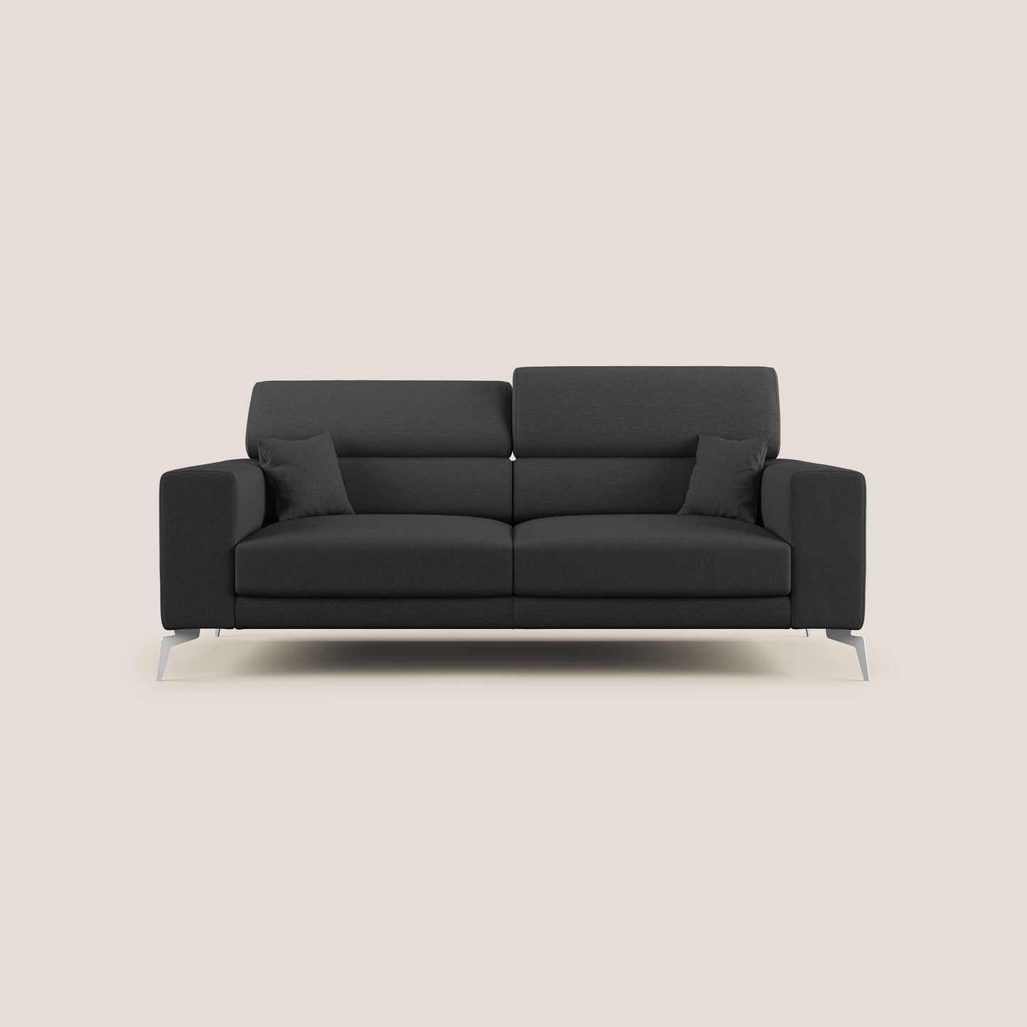 Blade Divano con poggiatesta reclinabili in tessuto impermeabile misto cotone T13 antracite