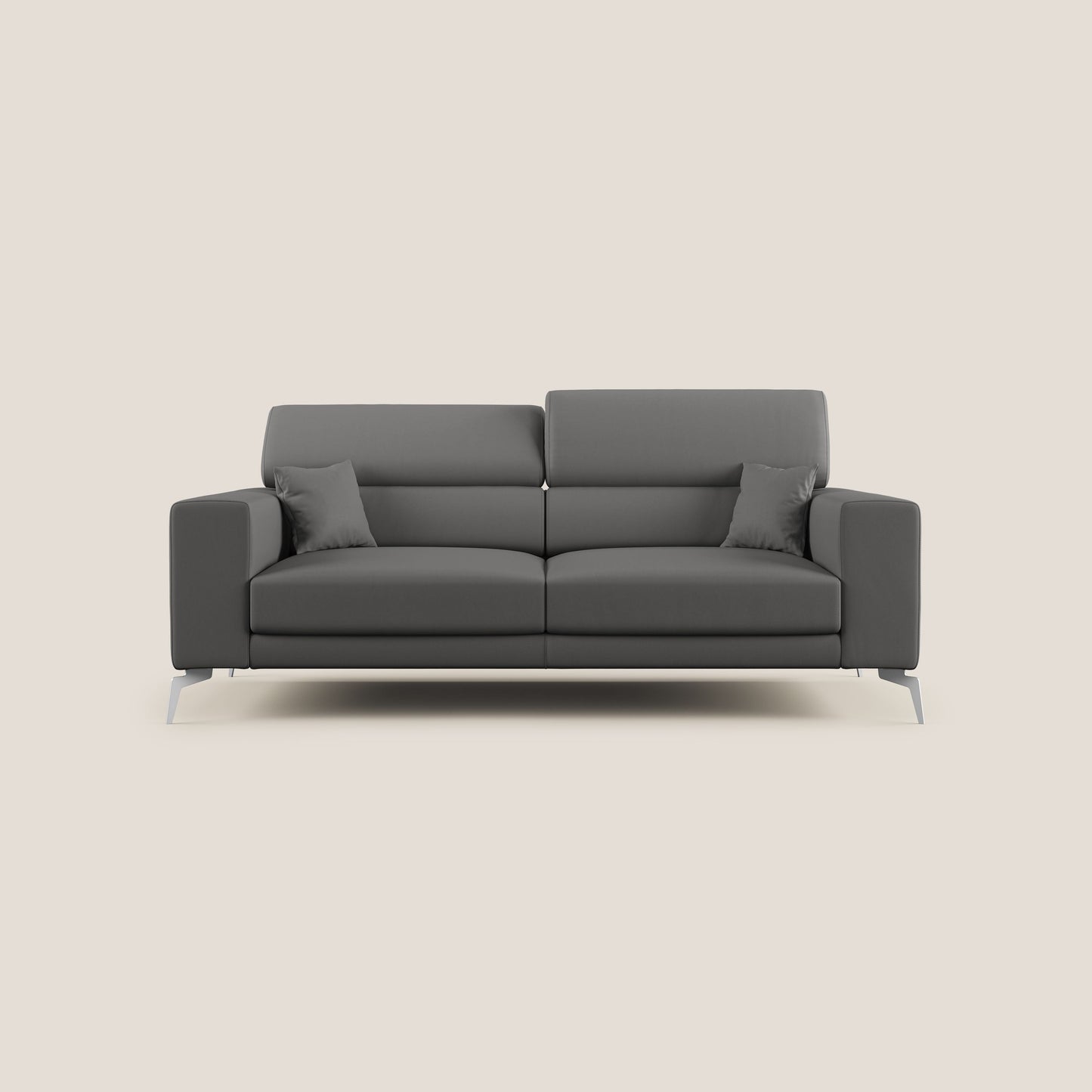 Blade Divano moderno con poggiatesta reclinabili in Ecopelle T04 antracite