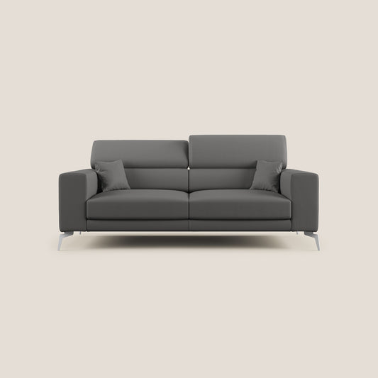 Blade Divano moderno con poggiatesta reclinabili in Ecopelle T04 antracite