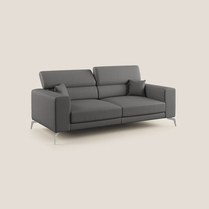 Blade Divano moderno con poggiatesta reclinabili in Ecopelle T04 antracite