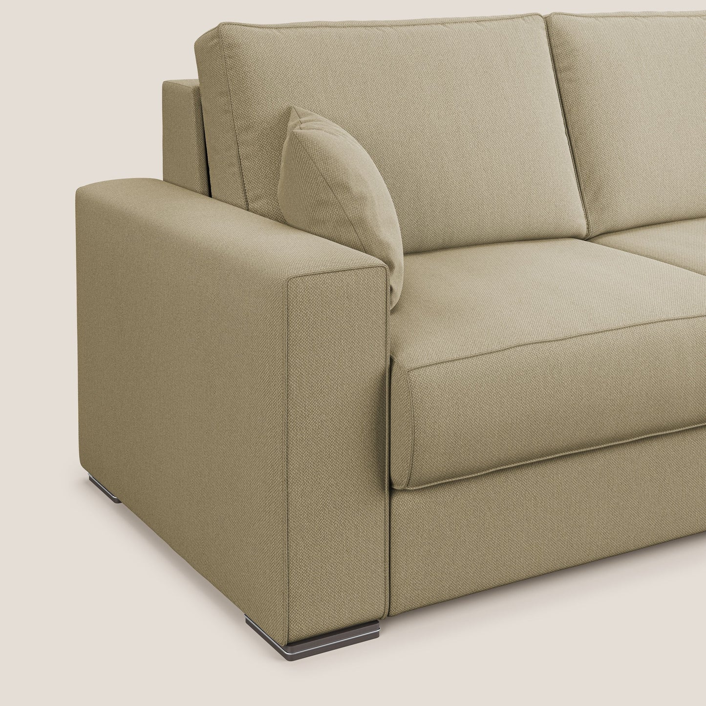 Dream Divano letto angolare in tessuto smacchiabile T05 cammello 