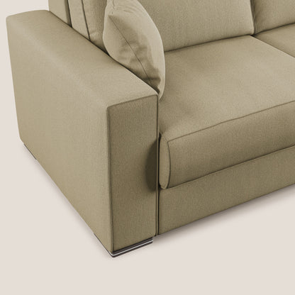 Dream Divano letto moderno dai morbidi cuscini in tessuto smacchiabile T05 cammello