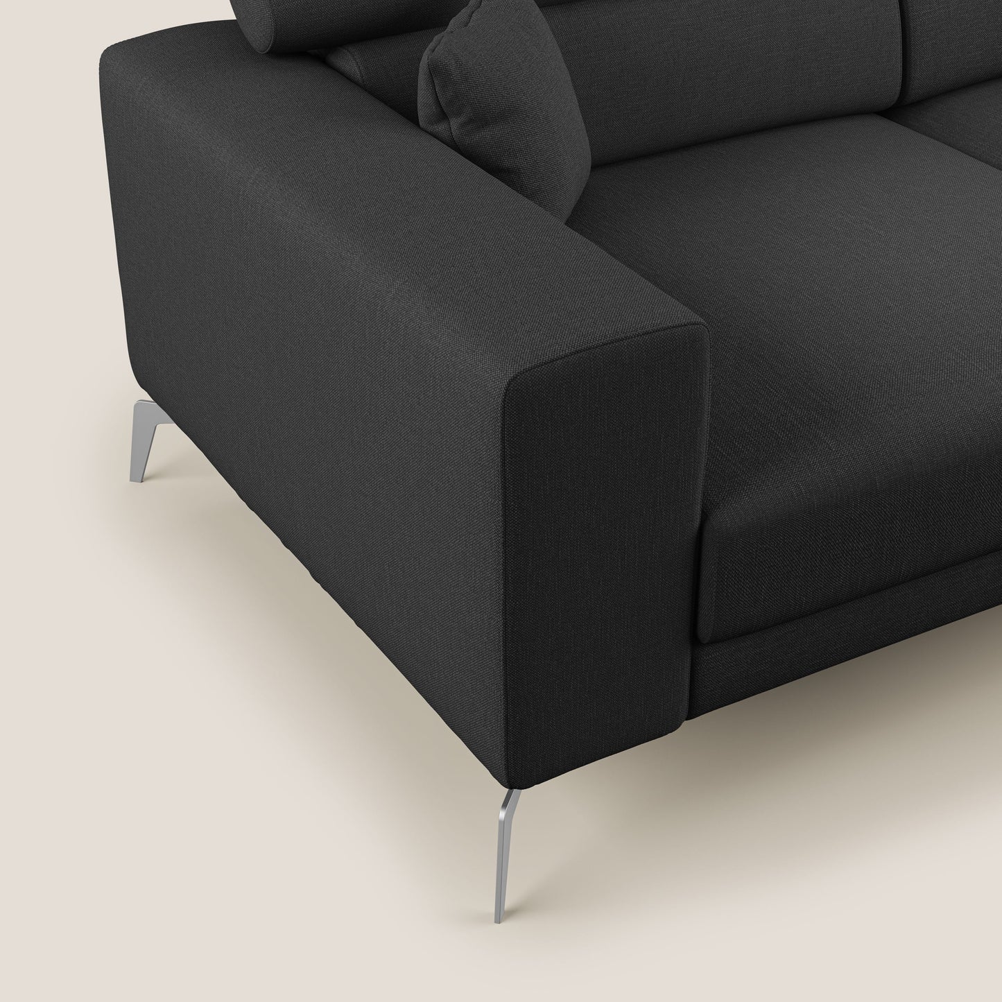 Blade Divano con poggiatesta reclinabili in tessuto impermeabile misto cotone T13 antracite