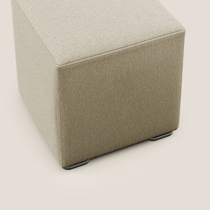 Pouf cubo in tessuto morbido smacchiabile T05 cammello