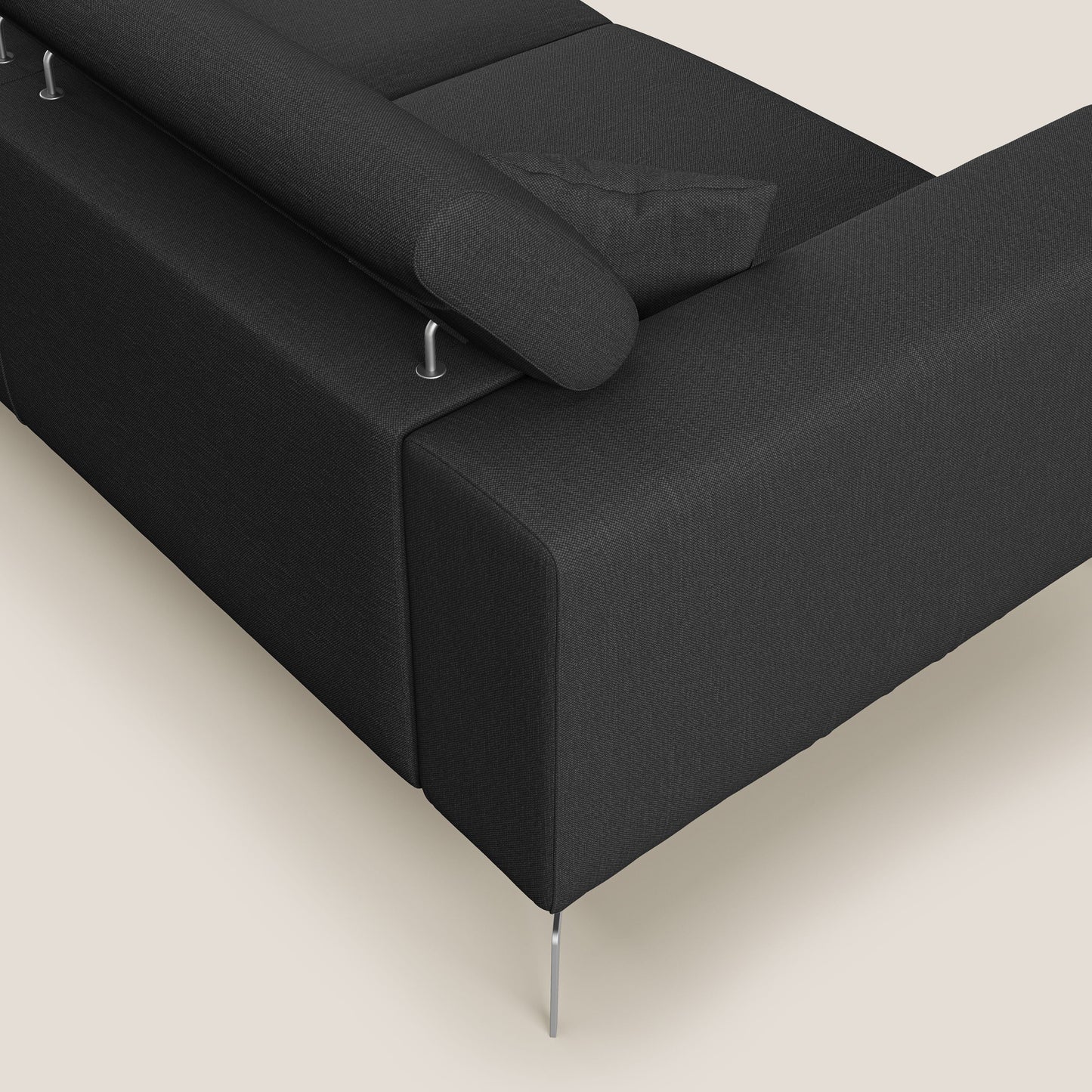 Blade Divano con poggiatesta reclinabili in tessuto impermeabile misto cotone T13 antracite