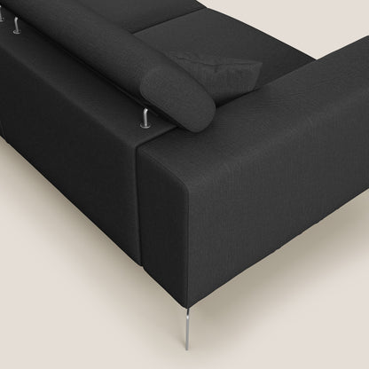 Blade Divano con poggiatesta reclinabili in tessuto impermeabile misto cotone T13 antracite