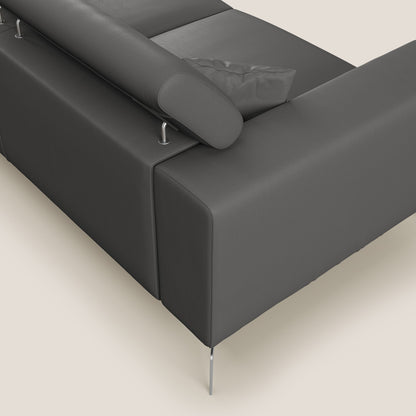 Blade Divano moderno con poggiatesta reclinabili in Ecopelle T04 antracite