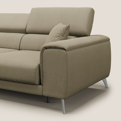 Divano Fusion con 3 sedute allungabili in tessuto smaccabile T05 cammello