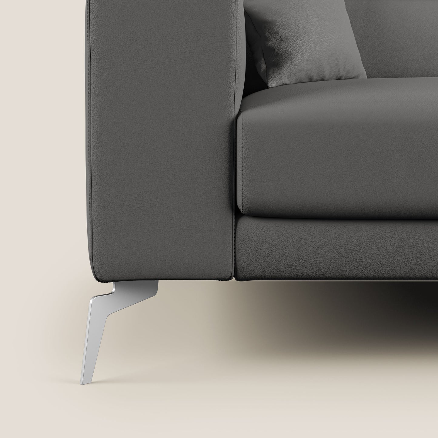 Blade Divano moderno con poggiatesta reclinabili in Ecopelle T04 antracite