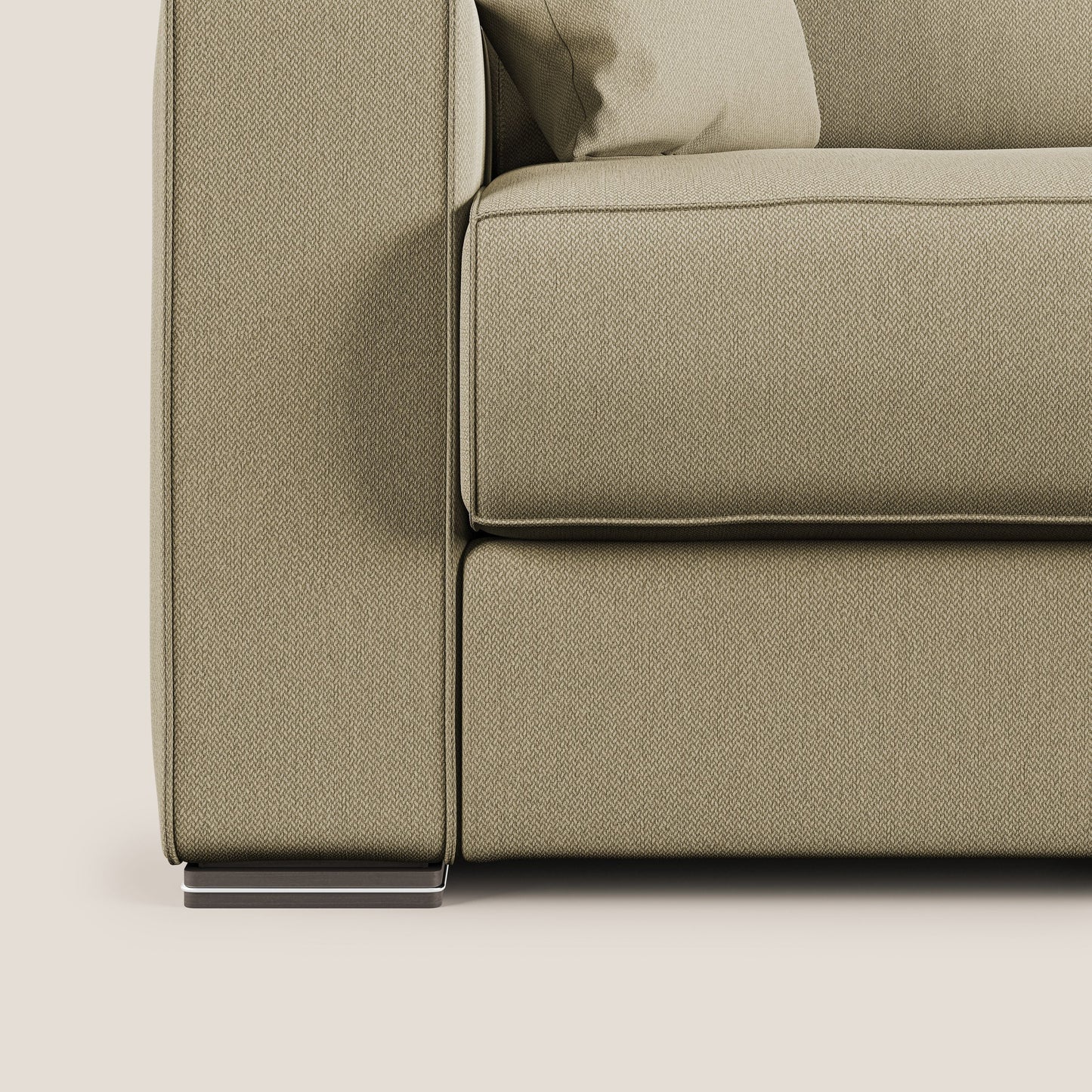 Dream Divano letto moderno dai morbidi cuscini in tessuto smacchiabile T05 cammello