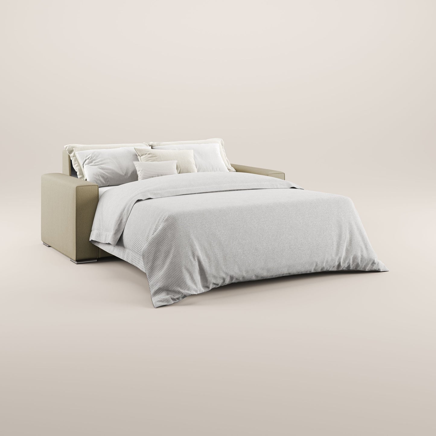 Dream Divano letto moderno dai morbidi cuscini in tessuto smacchiabile T05 cammello