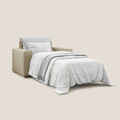Dream poltrona letto in tessuto smacchiabile T05 cammello