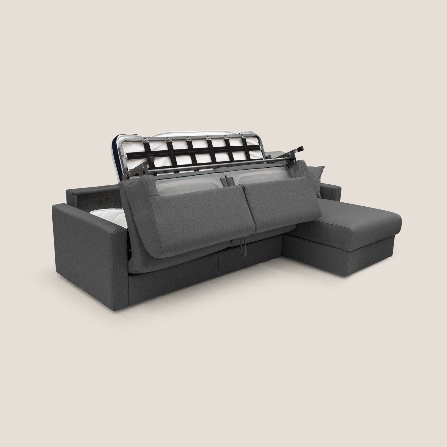 Chris Divano letto angolare 5 posti in tessuto impermeabile T13 antracite