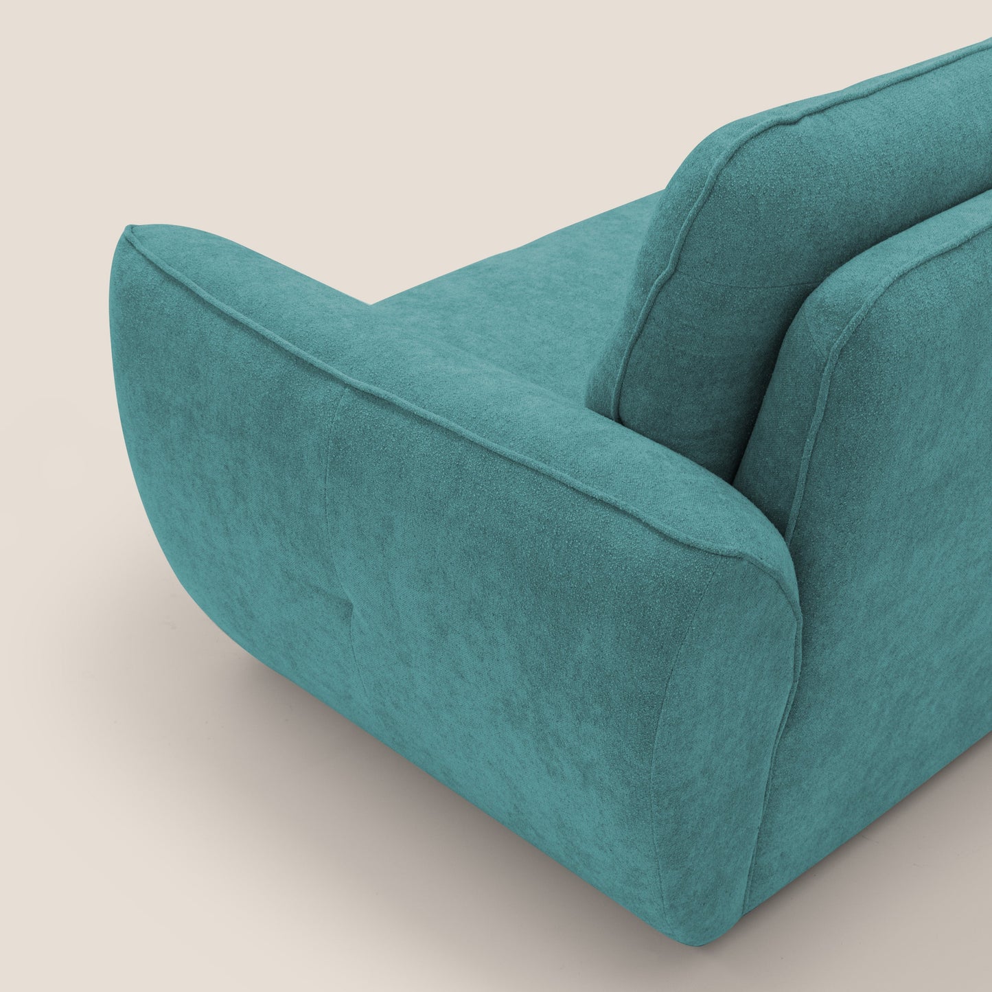 Cerbero divano 2 e 3 posti in morbido bouclé impermeabile T07 azzurro