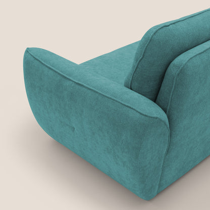 Cerbero divano 2 e 3 posti in morbido bouclé impermeabile T07 azzurro