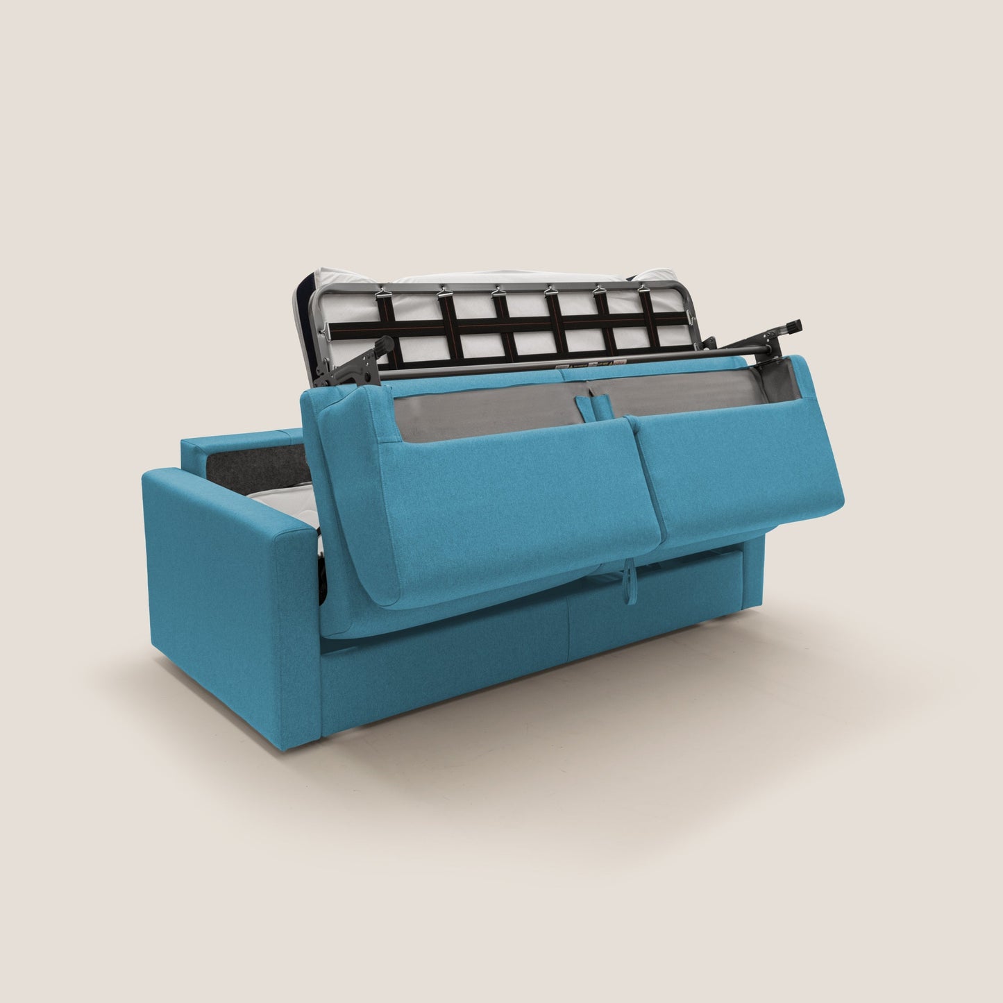 Chris Divano letto matrimoniale in tessuto impermeabile T13 azzurro