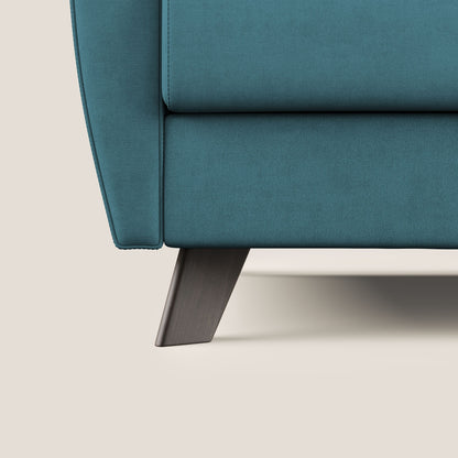 Callisto Divano letto matrimoniale in tessuto morbido impermeabile T02 azzurro