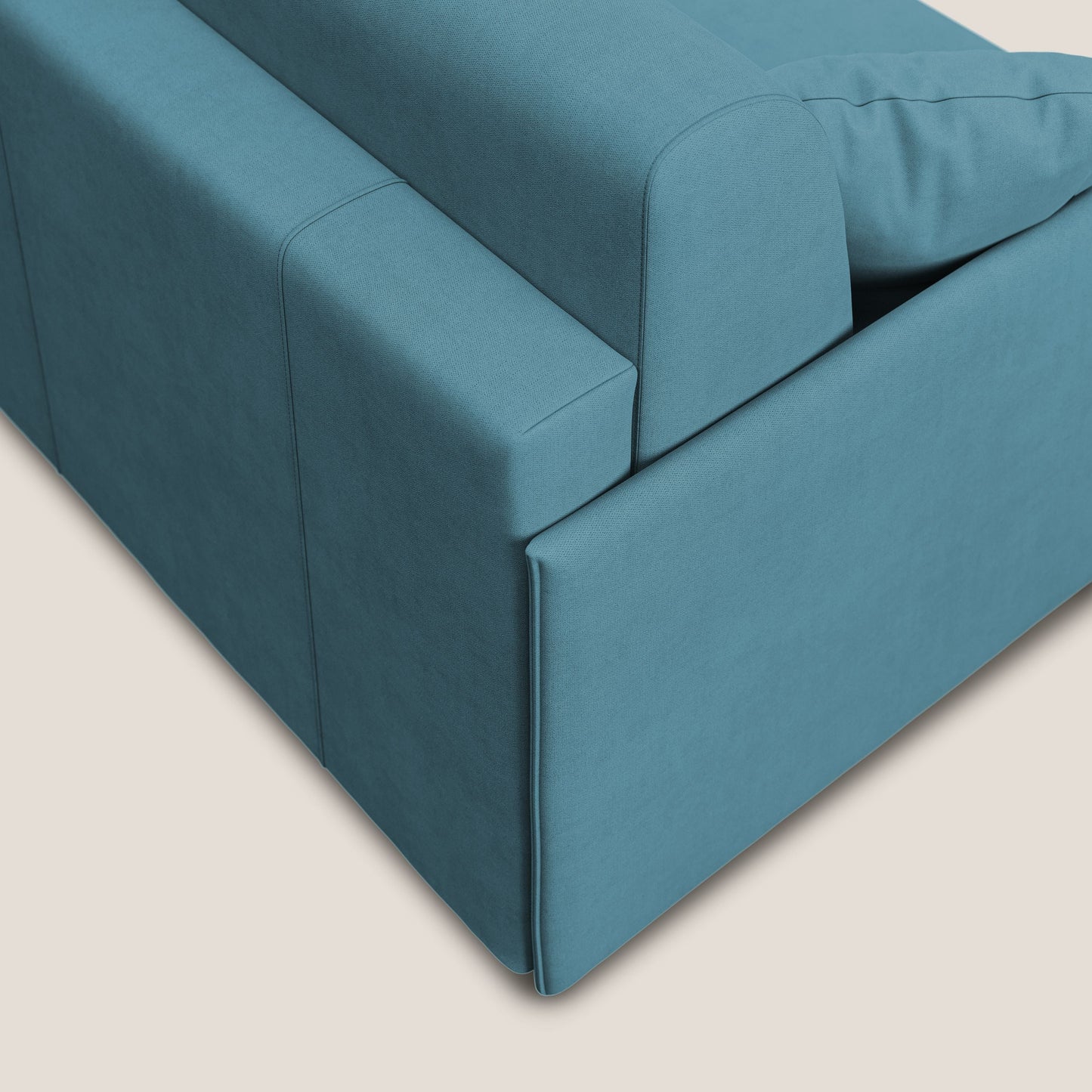 Evans Divano letto in morbido tessuto impermeabile T02 azzurro