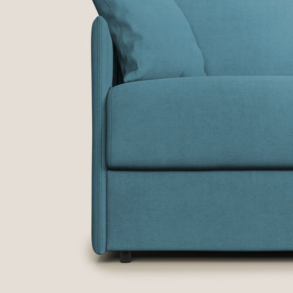 Evans Divano letto in morbido tessuto impermeabile T02 azzurro