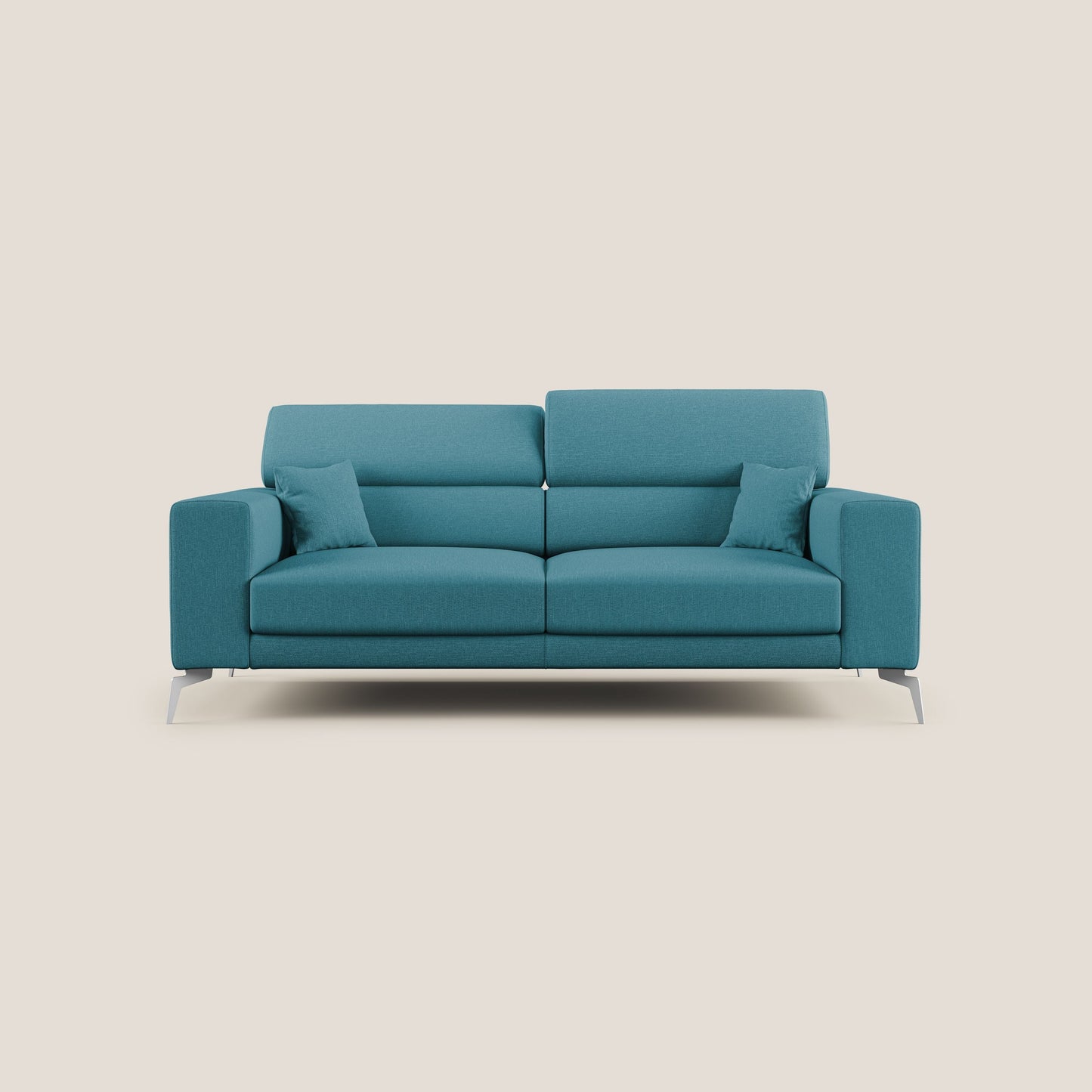 Blade Divano con poggiatesta reclinabili in tessuto impermeabile misto cotone T13 azzurro