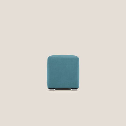 Pouf cubo in tessuto morbido impermeabile T02 azzurro